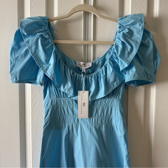 NWT Never a Wallflower Designer Light Blue Air Poplin Chloe Dress Size XS - Picture 6 of 7